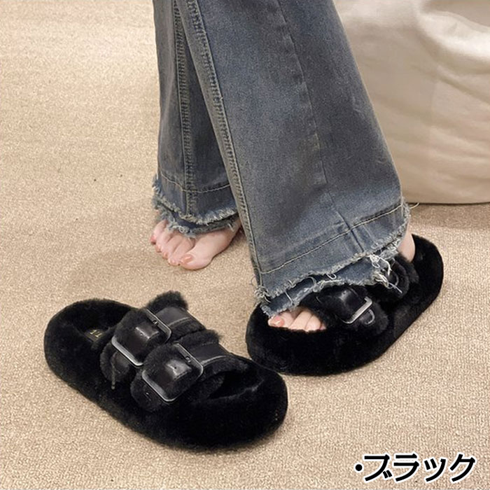 楽天市場】ファーサンダル レディース ボアサンダル 韓国風 ふわふわ