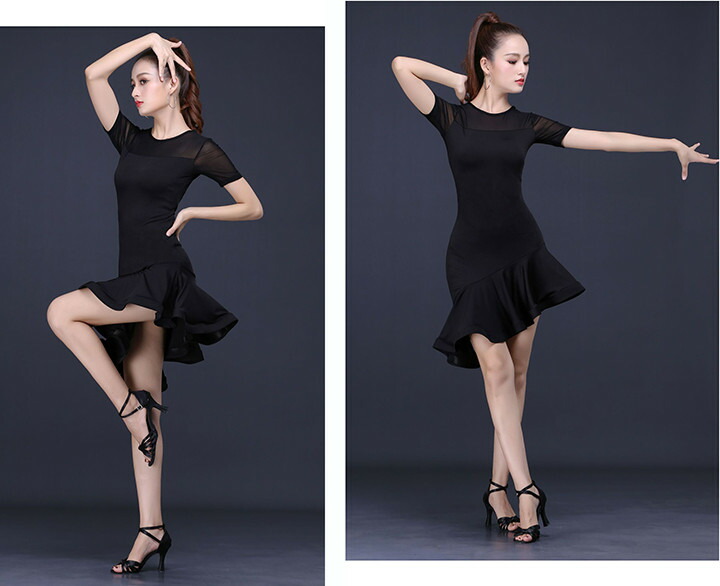 楽天市場】送料無料 ラテン 衣装 社交ダンス ドレス ワンピース 黒