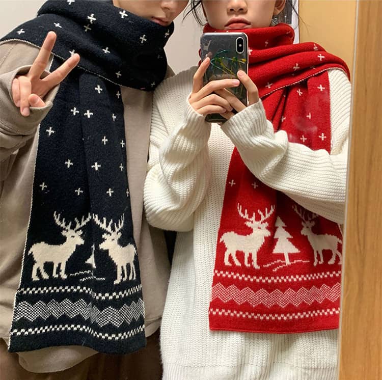 楽天市場】韓国風 可愛い クリスマス マフラー レディース メンズ 秋
