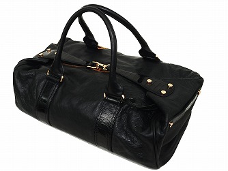 希少 BALENCIAGA ACE ブラック ボストンバッグ ゴールド金具 希少