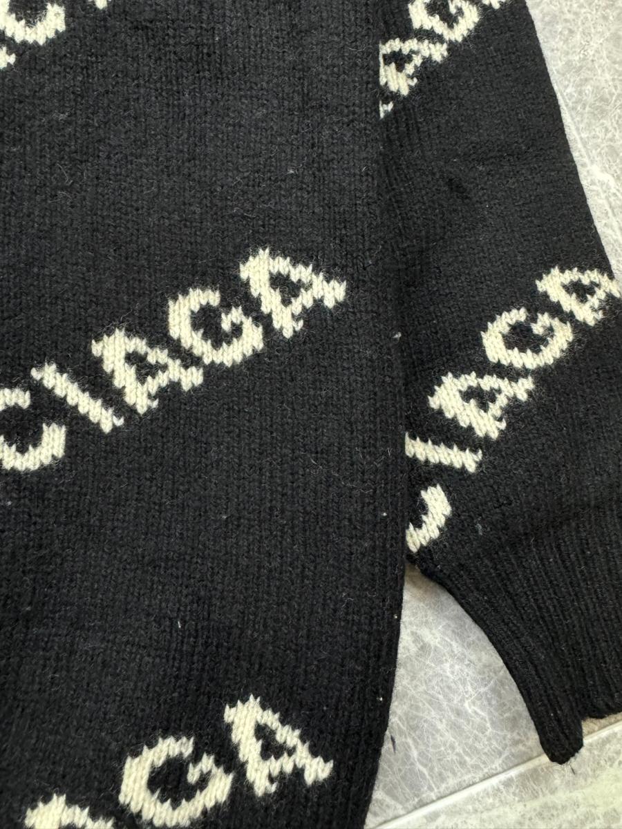 楽天市場】【中古】 BALENCIAGA （バレンシアガ） ロゴ 総柄 ニット