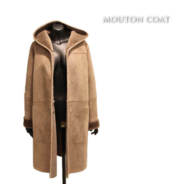 楽天市場】ムートンメリノ フード付き コート ムートン アウター