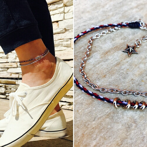 楽天市場】アンクレット メンズ シューティングスター 2連アンクレット