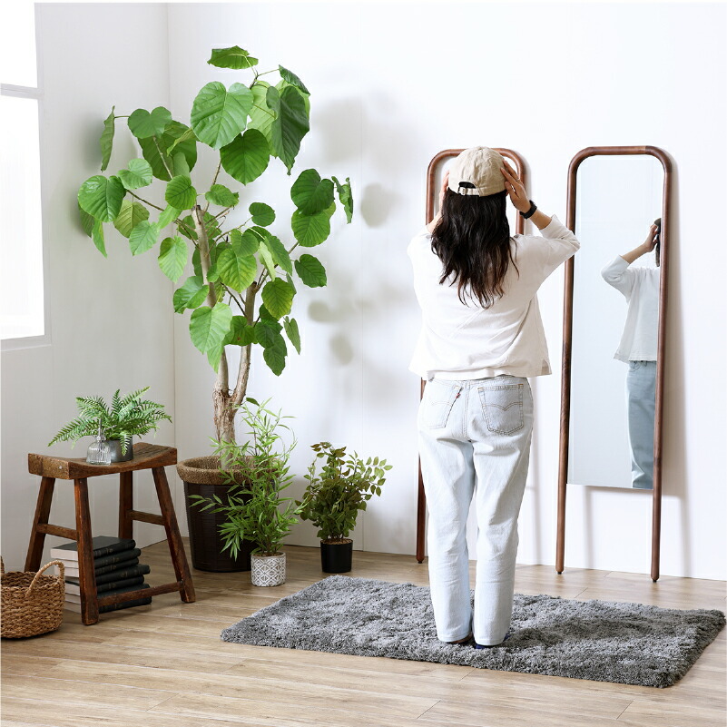 4BK168 アクタス レイ ルームミラー 姿見 ウォールナット モダン 鏡