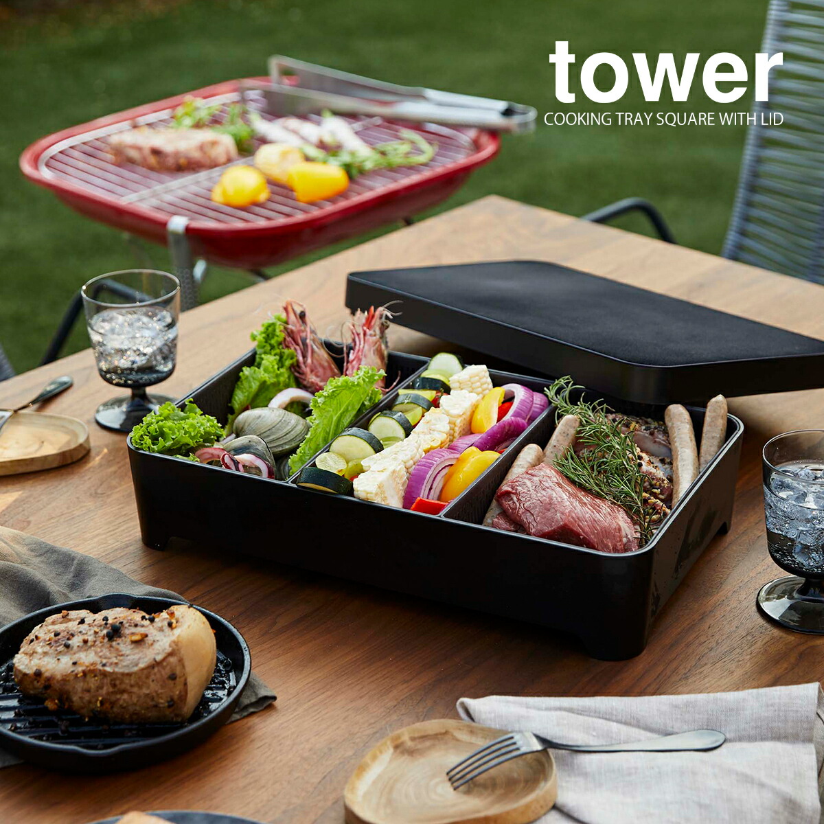 楽天市場】［ 蓋付き卓上水切りトレー 角型 タワー ］山崎実業 tower