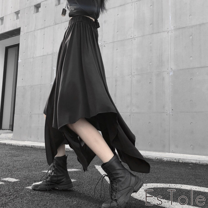 萌 MOYURU アシンメトリー 変形 ロングスカート ウール100% 楽天市場