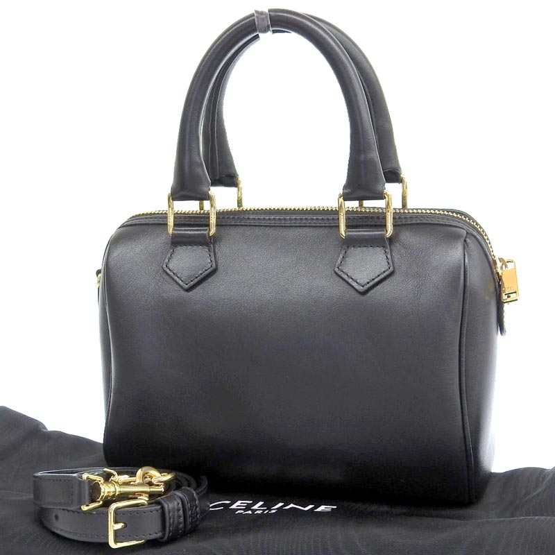 楽天市場】【中古】 セリーヌ CELINE スモールボストン キュイル