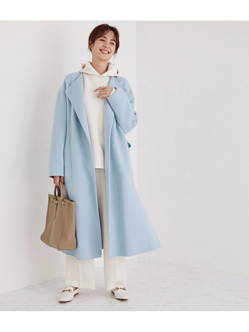 楽天市場】【SALE／60%OFF】ウールリバーノーカラーロングコート ROPE