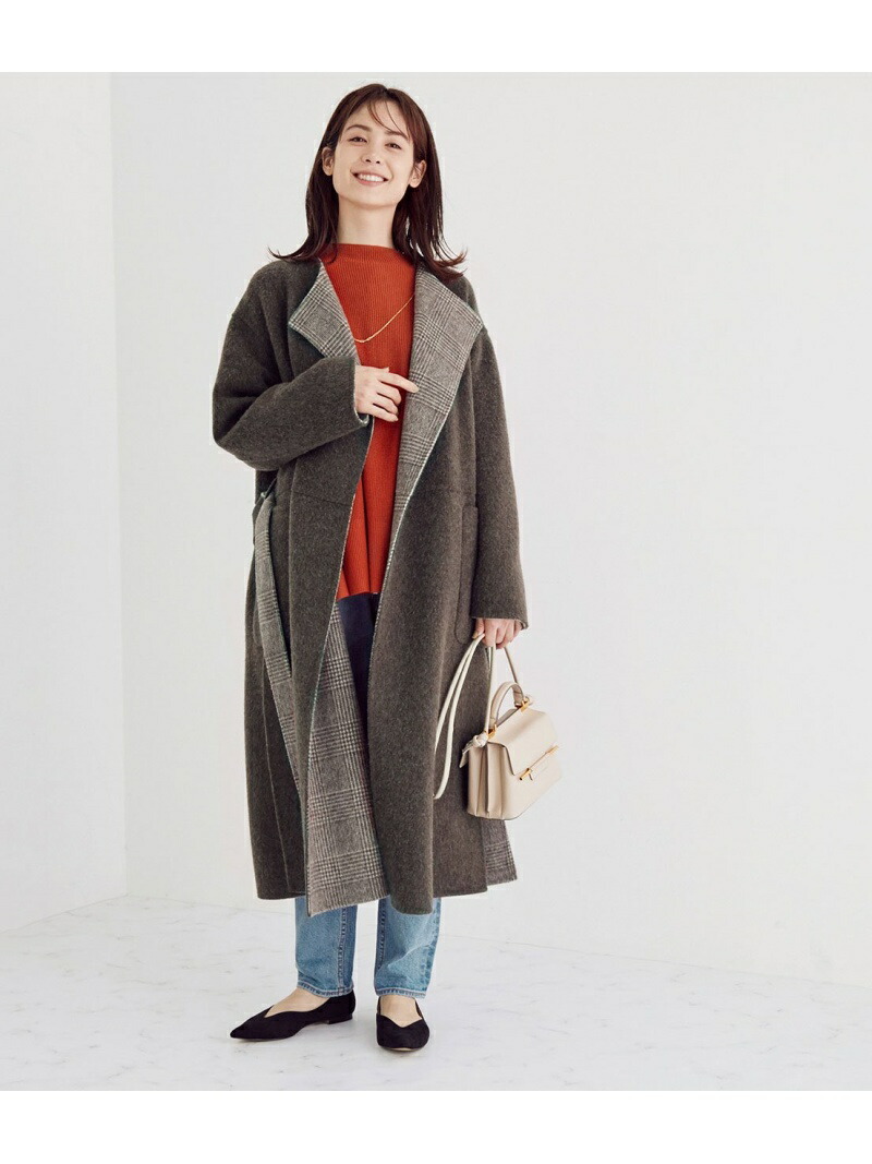 楽天市場】【SALE／60%OFF】ウールリバーノーカラーロングコート ROPE