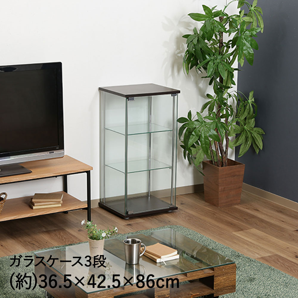 楽天市場】ガラス コレクションケース 3段 ロータイプ 不二貿易 TMG