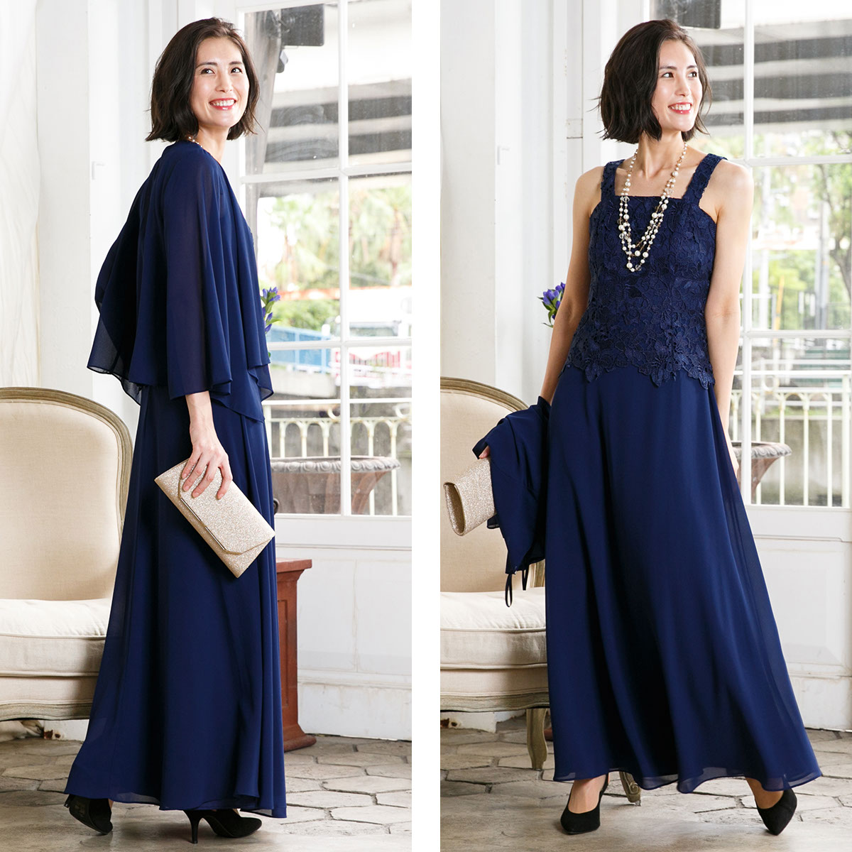 アールズガウンマザーズドレスLサイズパーティーバックセット