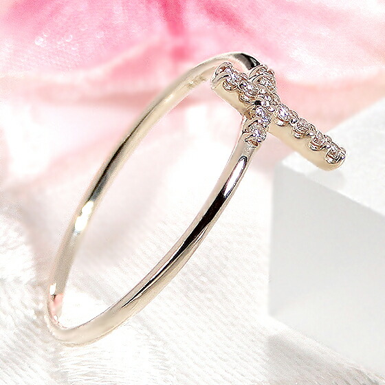 楽天市場】K10 クロス ダイヤモンド リング 十字架 ジュエリー