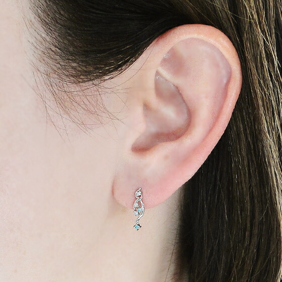 楽天市場】Pt900 ダイヤモンド ＆ パライバトルマリン ドロップ ピアス