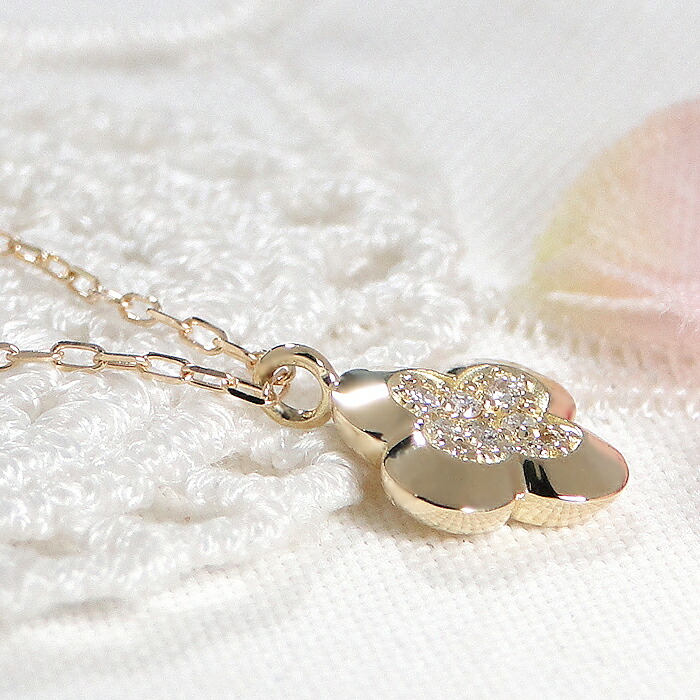楽天市場】K18 ダイヤモンド フラワーモチーフ ネックレス【0.05ct