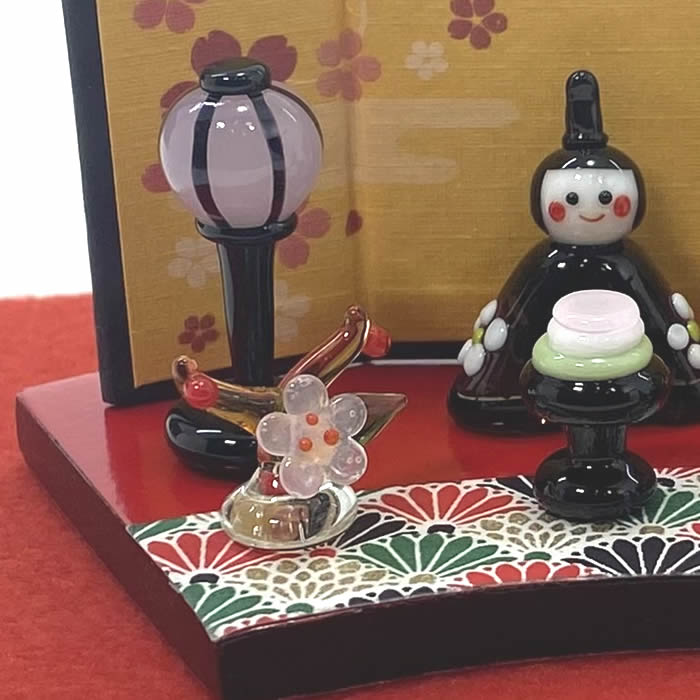 楽天市場】コンパクト雛人形セット【満開花ざかり雛】金屏風・毛氈