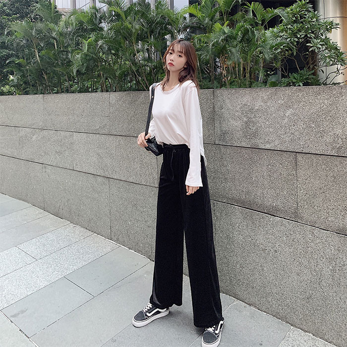 楽天市場】レディース ベロア ズボンロングパンツベロア ワイドパンツ