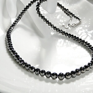 楽天市場】K18WG ブラックダイヤモンドネックレス100カラット AAAA