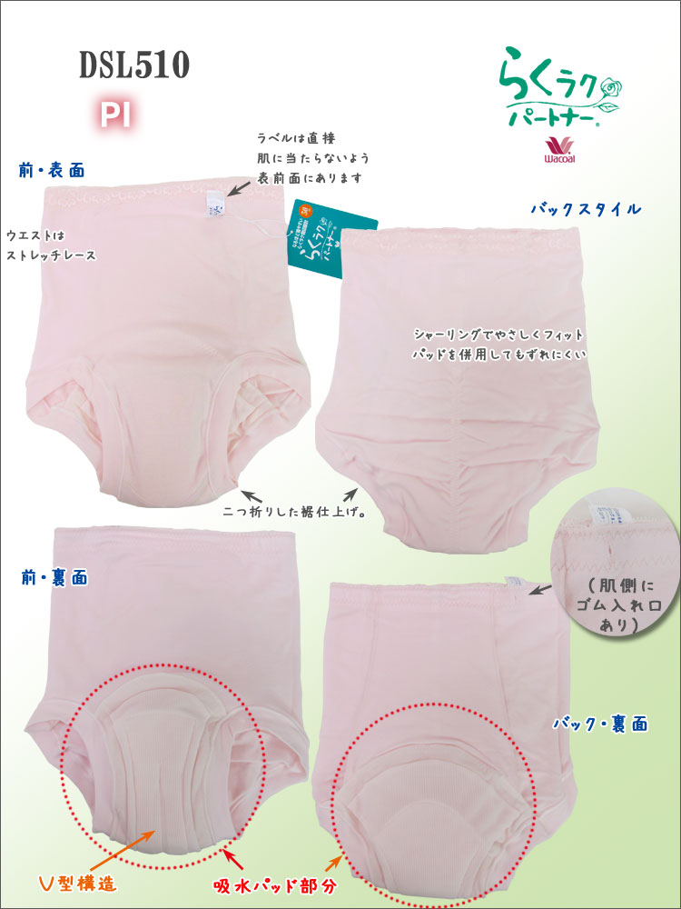 楽天市場】ワコール Wacoal らくラクパートナー 吸水ショーツ (パッド