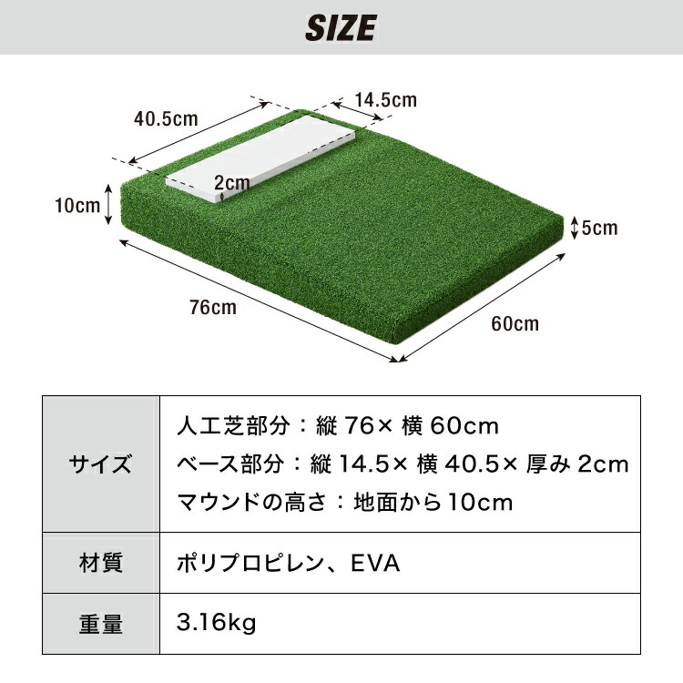楽天市場】野球 練習 ポータブルマウンド 人工芝 ピッチャープレート