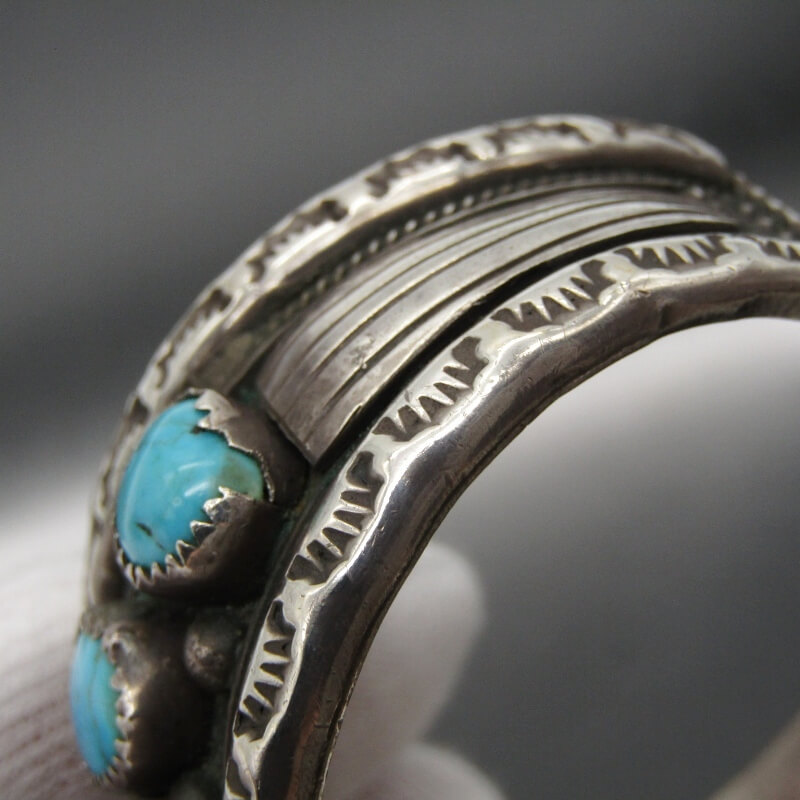 楽天市場】【中古】Navajo ナバホ族 バングル 9連 ターコイズ