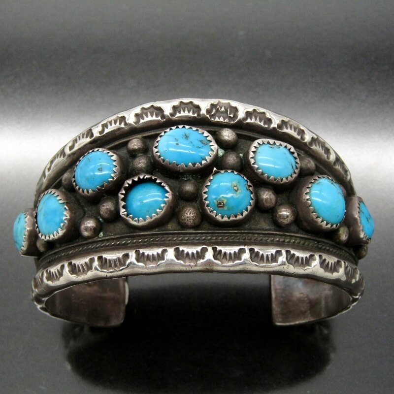 楽天市場】【中古】Navajo ナバホ族 バングル 9連 ターコイズ