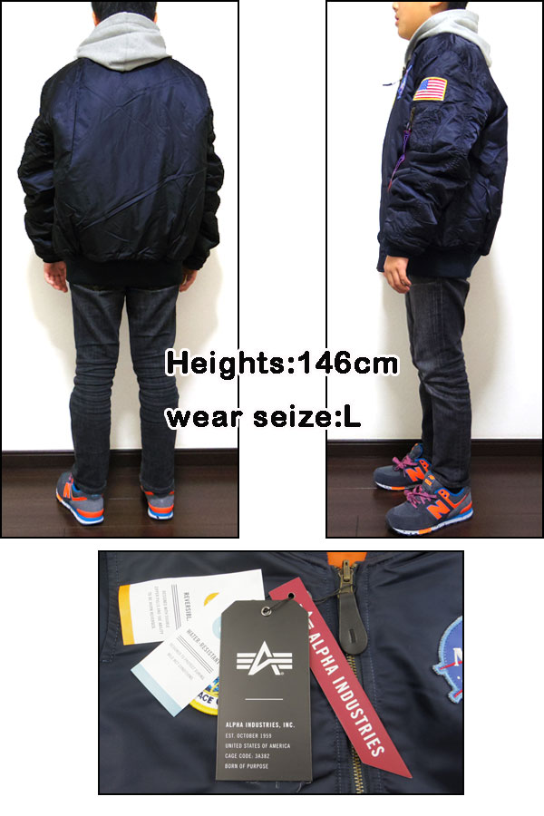 楽天市場】アルファ キッズ フライトジャケット アウター NASA MA-1