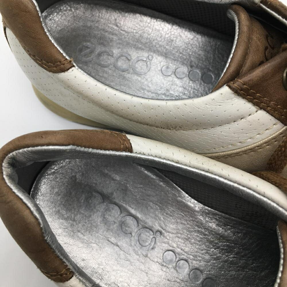 楽天市場】エコー ゴルフシューズ ブラウン×白 スパイクレス