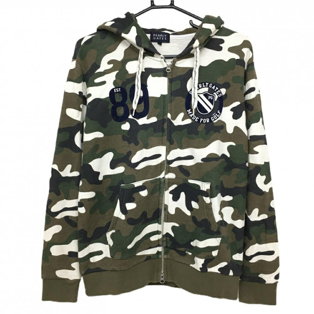楽天市場】パーリーゲイツ ジップパーカー カーキ×白 カモフラ 迷彩