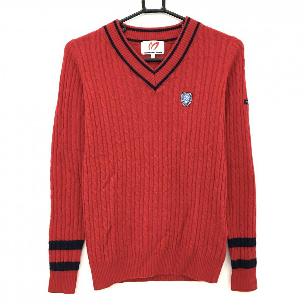 547 マスターバニー レディース ゴルフウェア ウールカシミヤニット 赤