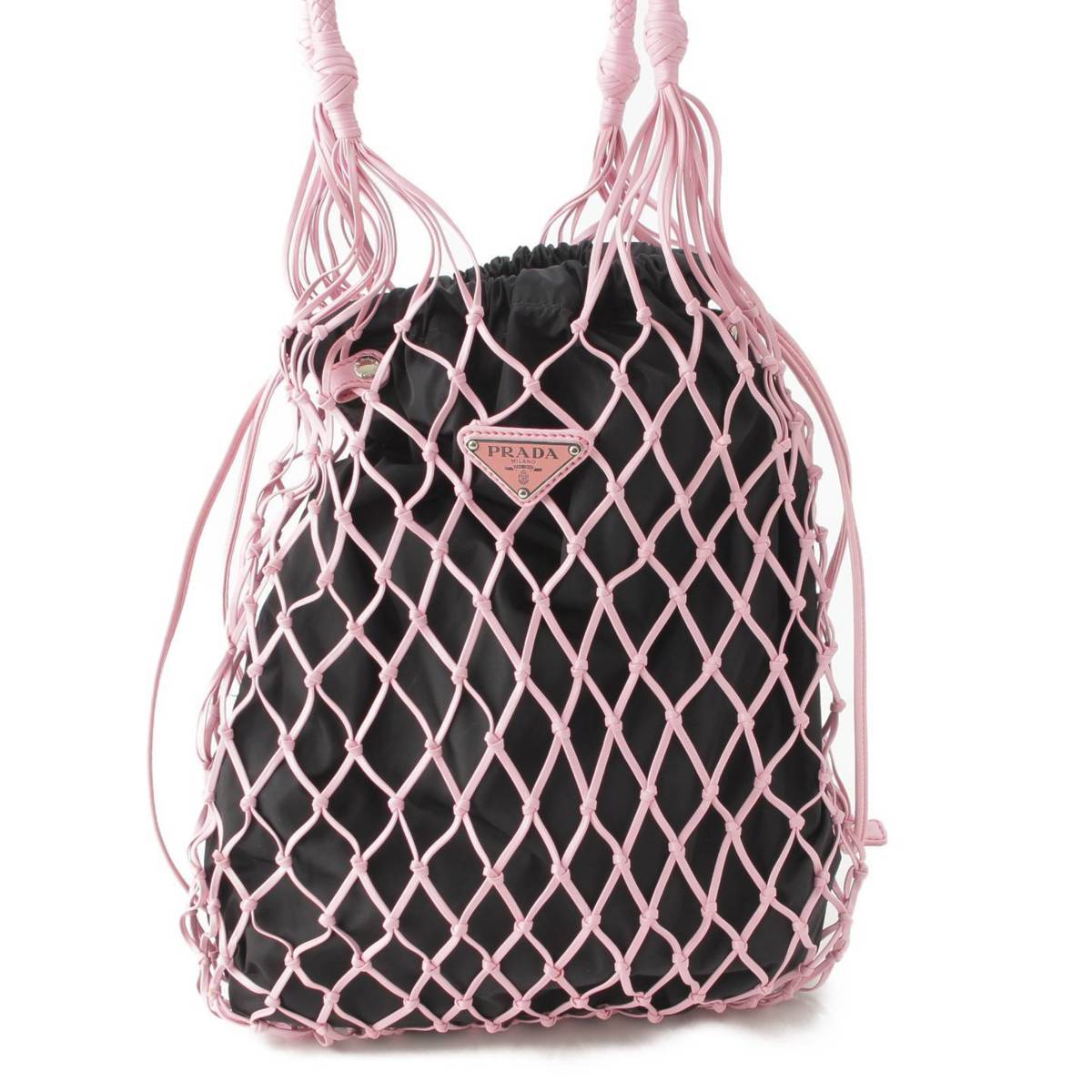 楽天市場】【プラダ】Prada RETE TESSUTO レザー メッシュ 巾着 トート