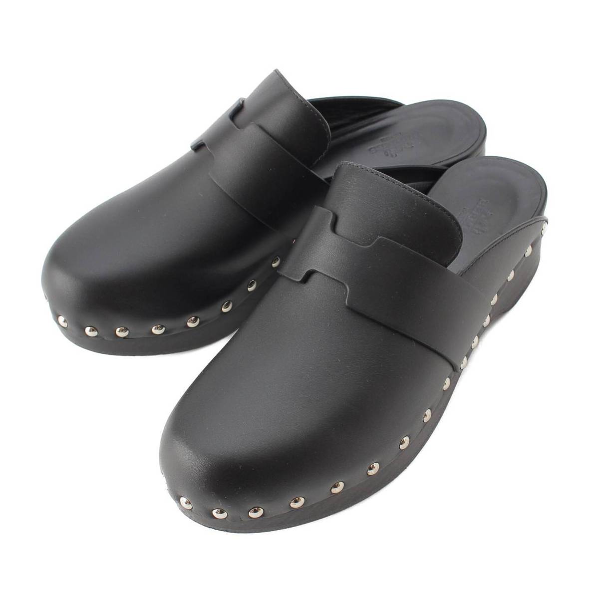 楽天市場】【エルメス】Hermes カリャ レザー スタッズ 厚底 ミュール