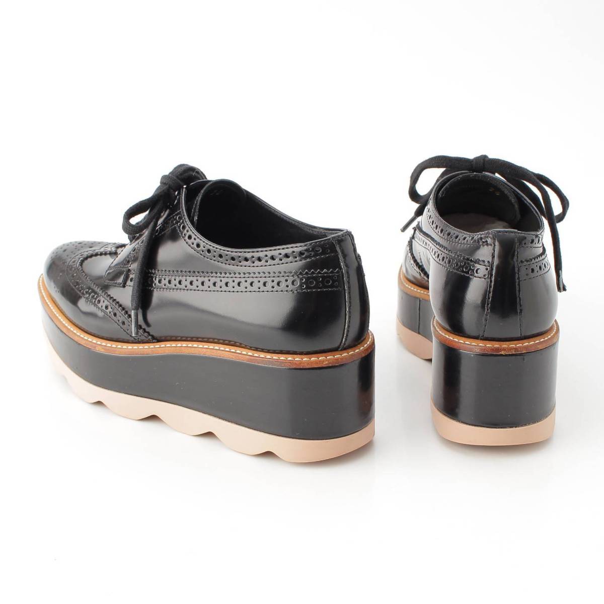 楽天市場】【プラダ】Prada 厚底 ウィングチップ レザー レースアップ
