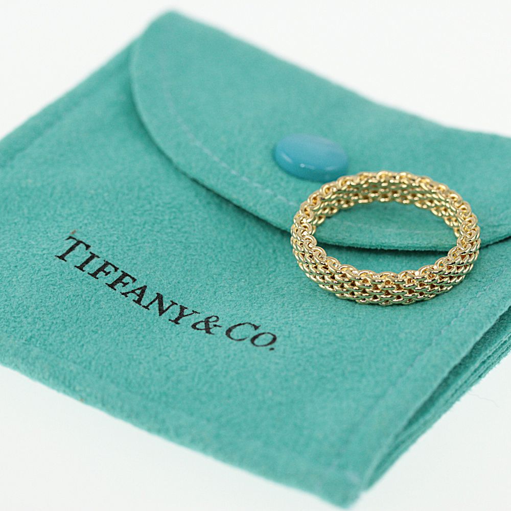 楽天市場】ティファニー サマセット メッシュ リング 指輪/K18YG/750