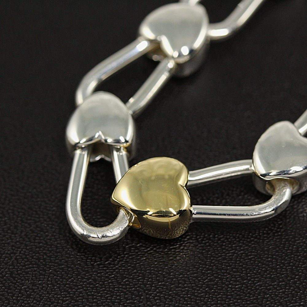 楽天市場】ティファニー ハートロックチェーンブレスレット/Sv925 K18