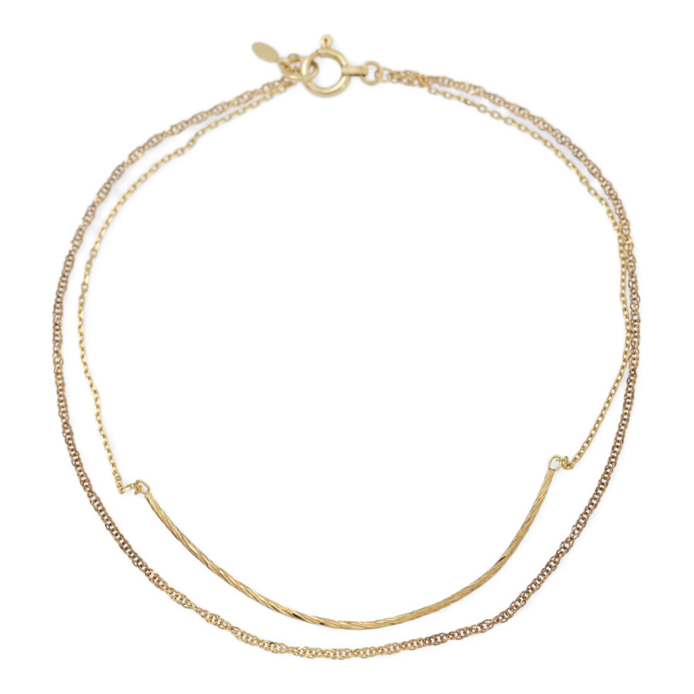 楽天市場】agete アガット ダブルチェーン ブレスレット/K10YG/416-0.8