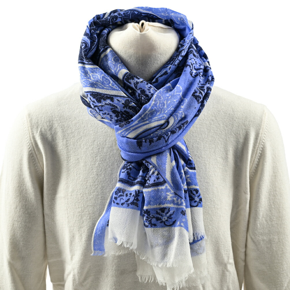新品未開封】ETRO エトロ ブルー ストール 麻 イタリア 楽天市場