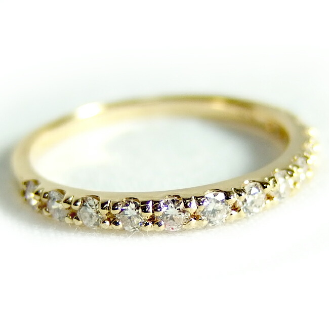 楽天市場】ダイヤモンド リング ハーフエタニティ 0.3ct K18 イエロー