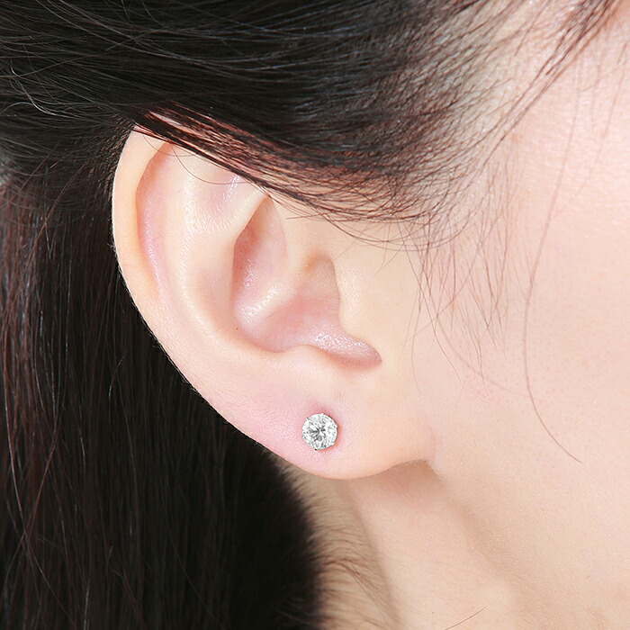 楽天市場】ダイヤモンド ピアス 一粒 Pt900 プラチナ ダイヤ 合計1ct