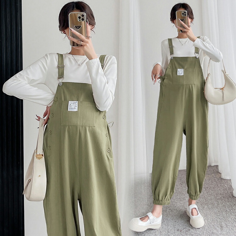 楽天市場】サロペット ワイドパンツ 妊娠服 レディース オールインワン