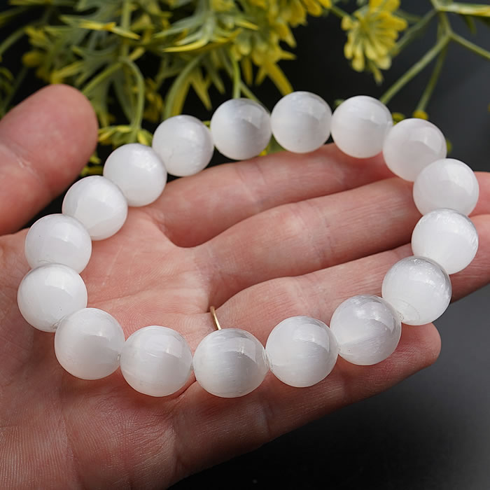 楽天市場】【数量限定】セレナイト 約12mm ブレスレット 天然石
