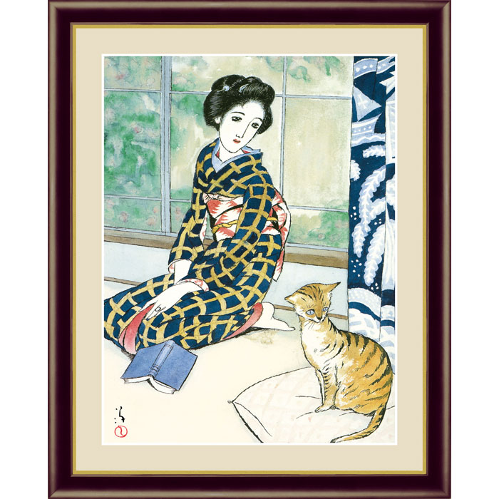 楽天市場】竹久夢二 晩春 52×42cm 日本画 たけひさ ゆめじ 美人画 女性