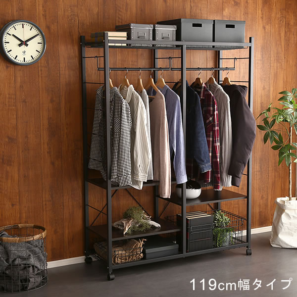 楽天市場】ヴィンテージ ハンガーラック おしゃれ キャスター付き 幅