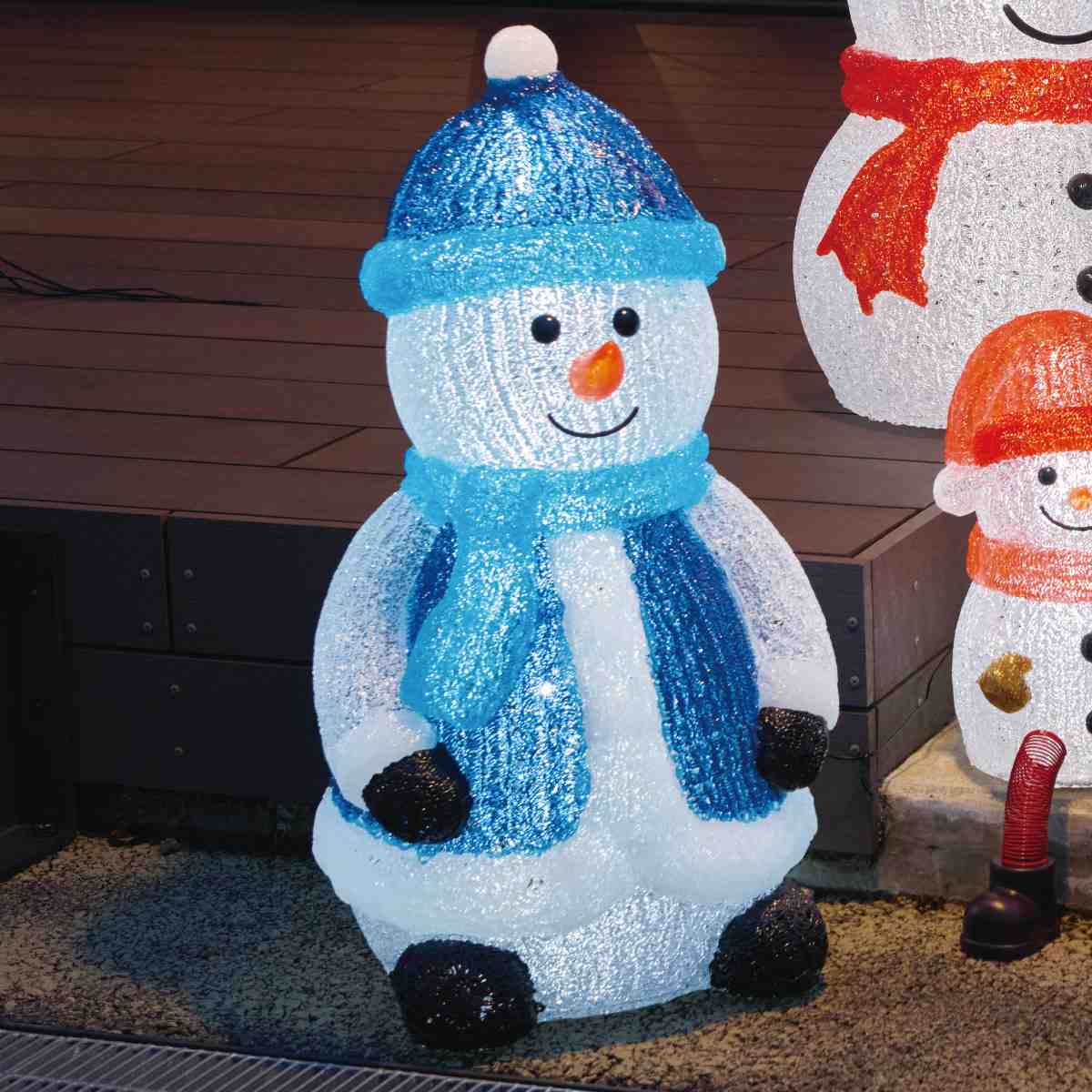 楽天市場】LEDブリリアントモチーフ 青帽子スノーマン 高さ66cm 1台