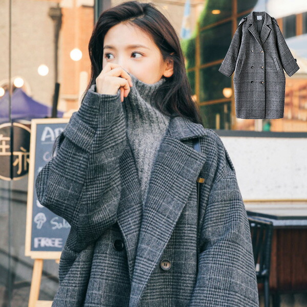 ⭐︎yukiさん専用⭐︎グレー チェック柄 ロングコート Mサイズ
