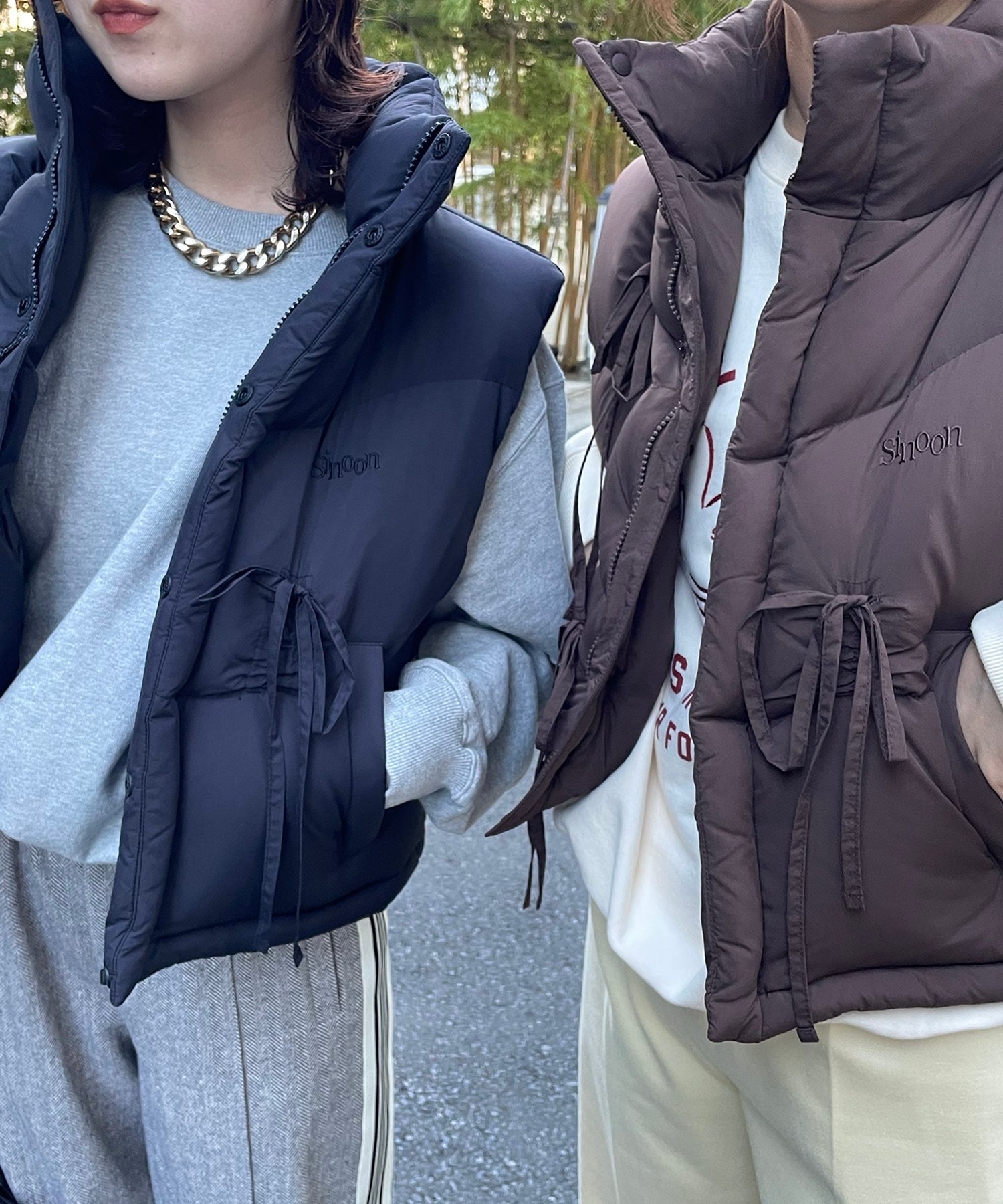 VIS｜【韓国人気ブランド/sinoon】リボンディテールダウンベスト