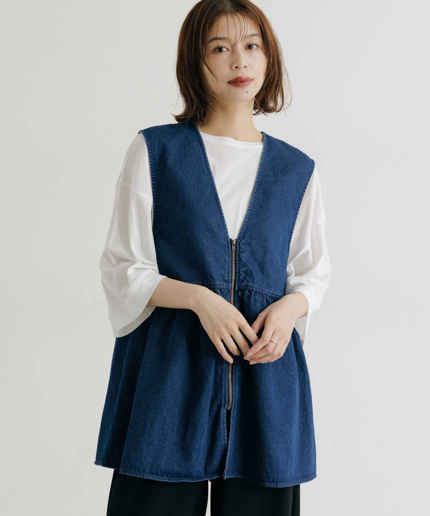 studio CLIP｜切り替えZIPフレアベスト | Rakuten Fashion(楽天