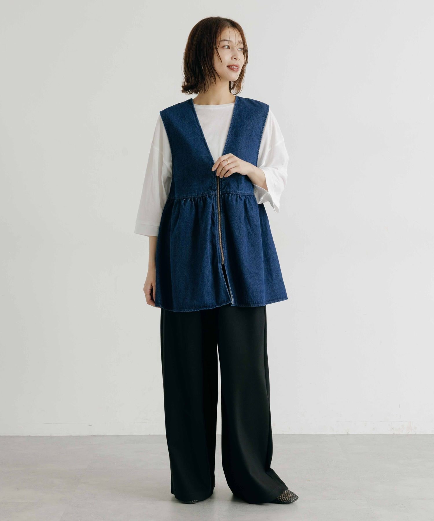 studio CLIP｜切り替えZIPフレアベスト | Rakuten Fashion(楽天