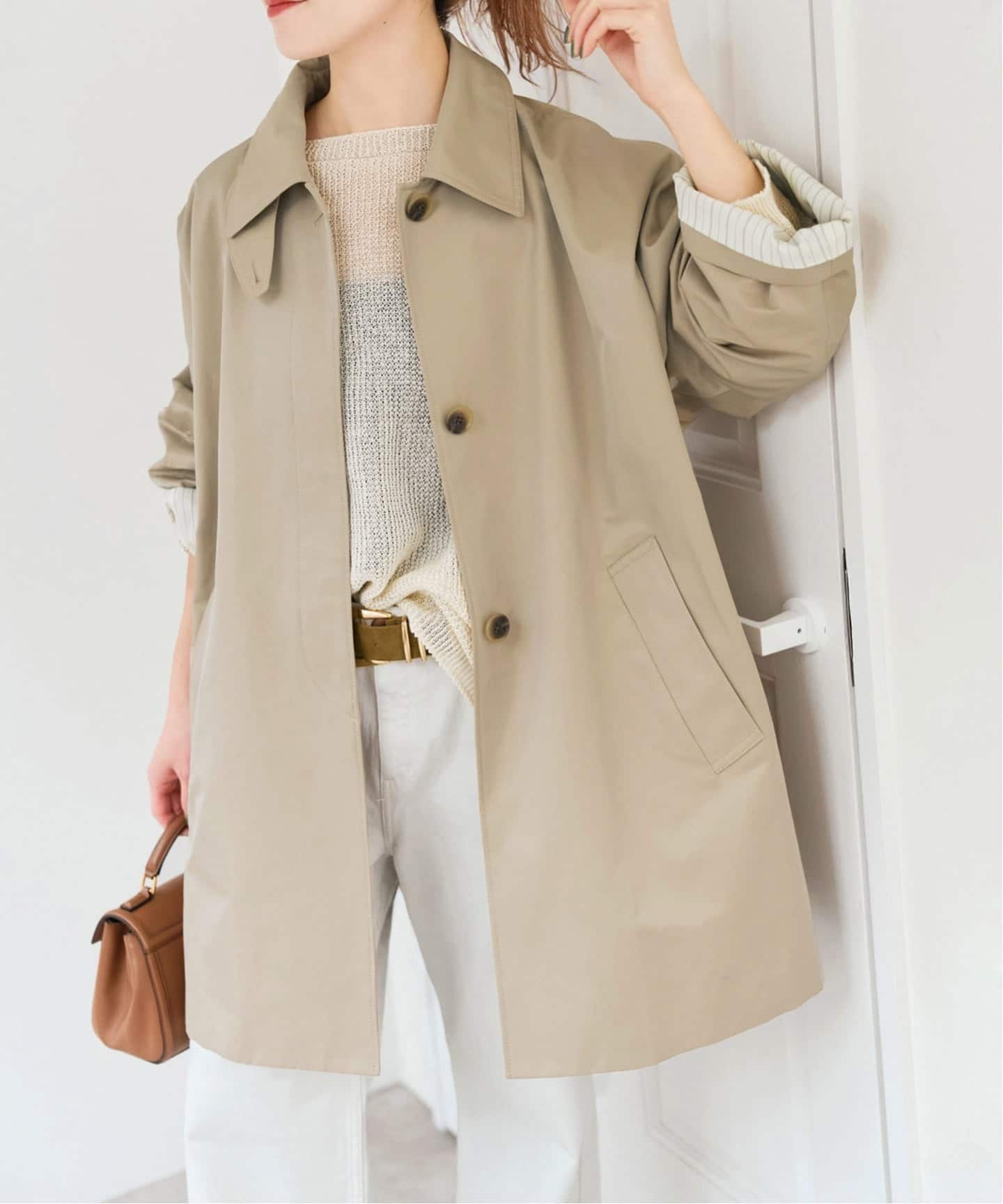 Spick & Span｜T/Cギャバステンカラーハーフコート | Rakuten Fashion