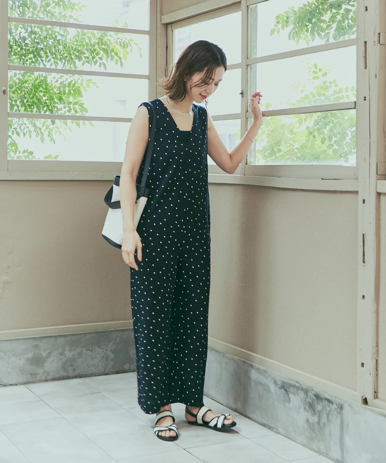 URBAN RESEARCH DOORS｜リネンレーヨンドットオールインワン | Rakuten