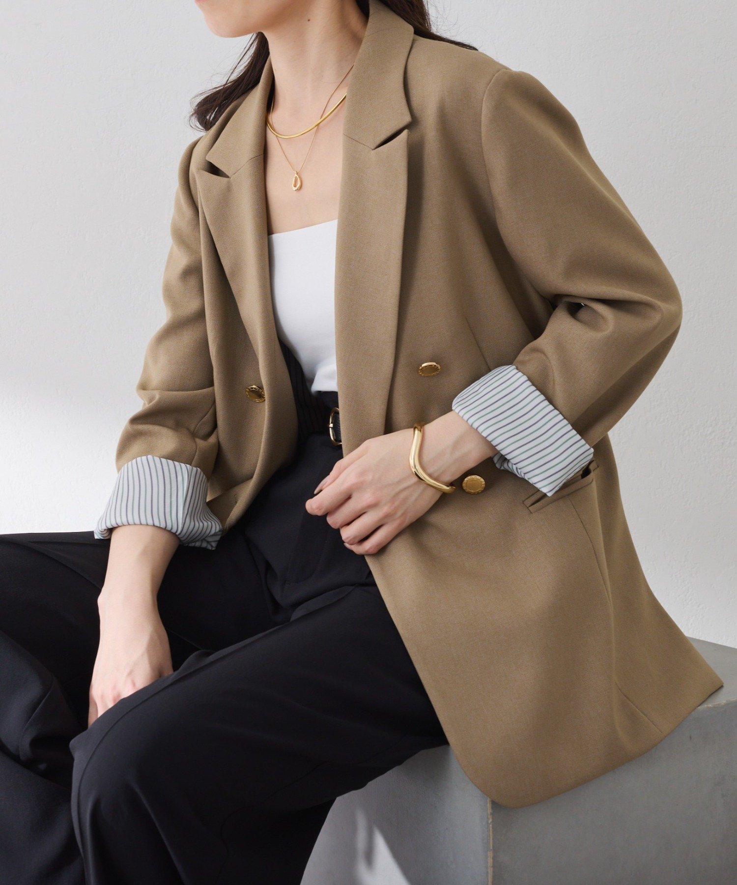 COLLAGE GALLARDAGALANTE｜ウールライクダブルジャケット | Rakuten